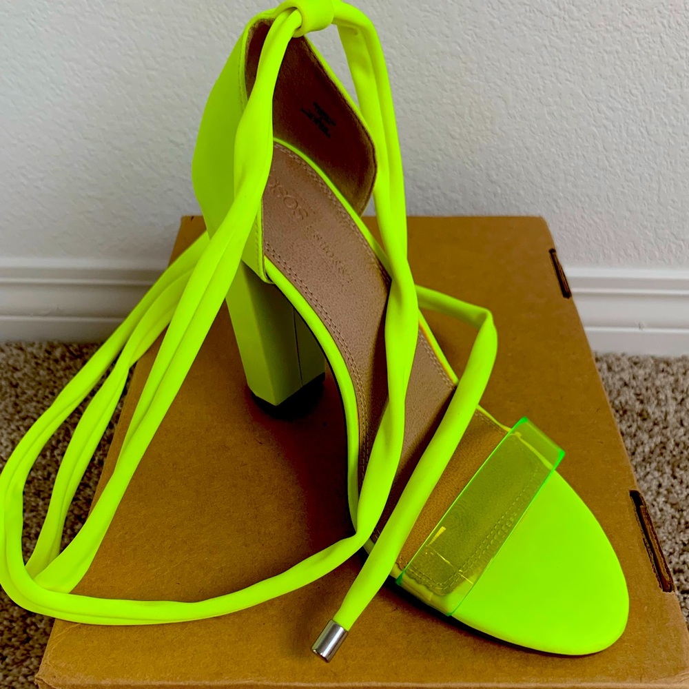 ASOS Lime Yellow Heels Size 8 wide